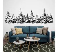 JCSMKFQ Autocollant mural en vinyle motif forêt de pins décoration d'intérieur salon chambre à coucher paysage papier peint