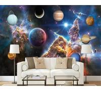 JCSMKFQ Papier peint 3D magnifique décoration murale représentant la galaxie Cosmos, pour le salon ou la chambre à coucher