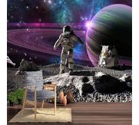 JCSMKFQ Papier peint 3D papier peint mural représentant l'espace et le cosmos avec la lune pour la décoration intérieure du salon et de la chambre à coucher