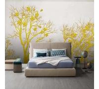 JCSMKFQ Papier peint mural 3D « Forêt dorée » style peinture à l’huile pour salon mur d’accent ou chambre à coucher - Art décoratif