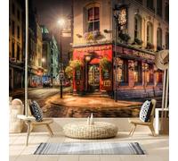 JCSMKFQ Papier peint mural 3D : Magnifique paysage de rue décoration murale pour la maison peinture murale art mural autocollant en tissu de soie