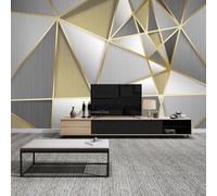 JCSMKFQ Papier peint mural 3D minimaliste et luxueux à lignes géométriques décoration murale art mural en tissu de soie autocollant