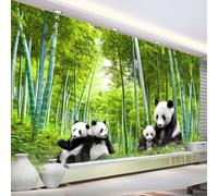 JCSMKFQ Papier peint mural 3D motif panda et forêt de bambous naturels décoration murale peinture murale art mural autocollant en tissu de soie