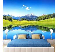 JCSMKFQ Papier peint mural 3D pour intérieur, paysage naturel, reflet du lac bleu, salon, chambre à coucher, décoration murale, autocollant