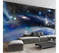 JCSMKFQ Papier peint mural 3D représentant un magnifique paysage de galaxie et de planètes décoration murale pour la maison peinture murale art mural autocollant en tissu de soie