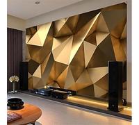 JCSMKFQ Papier peint mural en tissu 3d pour le salon, avec des losanges géométriques dorés, pour la décoration d'intérieur, avec des autocollants d'art mural pour la chambre à coucher.