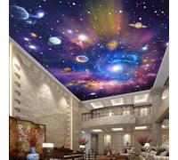 JCSMKFQ Peinture murale pour plafond 3D papier peint pour salon univers interstellaire galaxie décoration murale pour plafond intérieur stickers artistiques