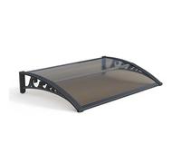 JCSRYD Auvent Porte D'entree, Auvent de Porte, Marquise de Porte Exterieur en Polycarbonate, Abri Contre la Pluie, Abri Terrasse pour Porche, Patio ou Terrasse(Brown,80 * 100cm/31 * 39in)