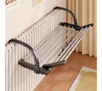 JCSRYD Étendoir à Linge Portable pour Balcon, Rebord de Fenêtre, Radiateur, avec Crochets, Tablette Radiateur sans Percer, À Suspendre Aux Cadres de Fenêtre et Aux Rambardes(80 * 35cm/31 * 14in)