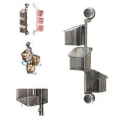 JCSY Panier de rangement mural à 3 couches avec ventouses rotatives à 180°, étagères amovibles sans perçage, pour réfrigérateur, armoire, salle de bain, éponges, bibelots, douche mobile (B-3 couches)