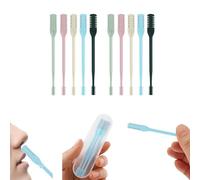 JCSY Tondeuse nasale double face 2 en 1 rotative à 360 ° avec brosse de nettoyage douce et cure-oreille, outil d'épilation portable pour homme et femme (10 pièces)