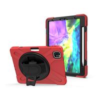 JCTek Coque antichoc pour tablette iPad Pro 11" 2020, Hybrid Armor robuste avec porte-crayon intégré, dragonne et bandoulière [béquille rotative] (Armor)