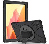 JCTek Coque pour Samsung Galaxy TAB A7 T505/T500/T507 10,4" 2020 avec protecteur d'écran, étui de protection hybride robuste avec dragonne et bandoulière (noir)