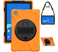 JCTek Étui de protection pour tablette Lenovo Tab M10 HD (2e génération) 10,1" TB-X306F / TB-X306X 2020 - Hybrid Armor Rugged - Dragonne et bandoulière (orange)