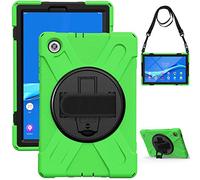 JCTek Étui de protection pour tablette Lenovo Tab M10 HD (2ème génération) 10,1" TB-X306F / TB-X306X 2020, hybride Armor Rugged Case, dragonne et bandoulière (vert)