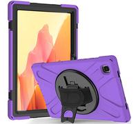 JCTek Étui pour Samsung Galaxy TAB A7 T505/T500/T507 10,4" 2020 avec film protecteur d'écran, Hybrid Armor robuste, dragonne et bandoulière (Violet)
