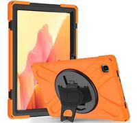JCTek Étui pour tablette Samsung Galaxy TAB A7 T505/T500/T507 10,4" 2020 avec film protecteur d'écran, Hybrid Armor robuste, dragonne et bandoulière (orange)