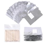JCUGSBS 100 Pcs Papillotes en Aluminium, Tampons Dissolvants pour Vernis à Ongles en Aluminium, Feuille d'aluminium Dissolvant, Papillotes Vernis Semi Permanent, pour Retirer À Ongles Le Gel Ongle