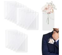 JCUGSBS 15pcs Porte-Boutonnière de Poche, Boutonnière de Poche s'Adapte à la Poche de Costume de Veste Carré Pocket Boutonniere Sleeve pour Les Mariés les Mariés les Bals de Mariage les Retrouvailles