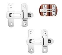 JCUGSBS 2 pièce Loquet Porte - 100 x 70 x 20 MM - Loquet Porte Coulissante Inox, Targette de Porte, Verrou Porte Interieure, Avec 8 Vis, Convient pour Porte, Fenêtre, Jardin, Salle de Bain