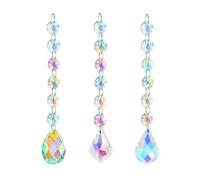 JCUGSBS 3 Attrape Soleil Cristal, Attrape-Soleils en Cristal, Capteur a Suspendre Arc-en-Ciel Suncatcher Pendentif Soleil l'étoile Lune Capteur pour Fenêtre Chambre et Jardin Noël Jour