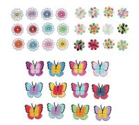 JCUGSBS 36 PCS Mini Patchs Brodés de Fleurs de Soleil，Patchs Multicolores au Hasard mélange Patch Fait Manuel，Patch Thermocollant Vetement Fleurs,Thermocollant pr DIY pour vêtements Jeans
