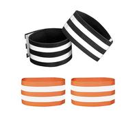JCUGSBS 4 PCS Brassard, Barres Parallèles Fort Pouvoir Collant Brassard Haute Visibilité Brassard pour La Plupart des Gens et Faire Vélo