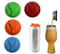 JCUGSBS 4Couleurs Couvercle pour Canettes,Couvercle de Canette de Soda en Silicone,Bouchon pour Canette,Couvercles pour Canettes de Cola Réutilisables,Compatible avec Plupart des Canettes