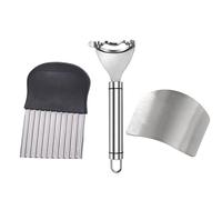 JCUGSBS Couteau de Tranches de Pomme de Terre, Couteau Lame Ondulée, Trancheuse de Frites Vague, Patate Lame OnduléE Coupe en Acier Inoxydable Frites Outils De Cuisine pour Légume, Fruits et Gaufre