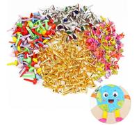JCUGSBS Mini Brads,175 fermagli per sacchetti, a Testa rotonda, in Metallo, per Scrapbooking, per Scuola, ufficio, Carta, artigianato, fai da Te