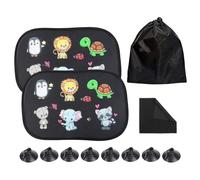 JCUGSBS pare soleil voiture bébé,Protection Solaire Voiture Enfant,2Pcs Universel Voiture Pare Soleil Bébé,Chaussette Voiture Pare Soleil pour Vitres Latérales,47x30 cm,Protection UV,avec 8 Ventouses