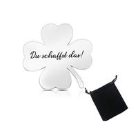 JCUGSBS Porte-Bonheur de Trèfle à Quatre Feuilles Porte-Bonheur Gravés du Schaffst Das Breloque à Main de Trèfle Petit Porte-Bonheur de Trèfle en Acier Inoxydable pour Cadeau Enfant Ami