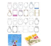 JCUGSBS Signets de Fleurs Séchées Transparentes,24pcs Signets Transparents Pour fleurs Séchées,Un paquet de fleurs séchées,Autocollant Herbier,Fleur Séchée Bookmarks Craft Marque-pages