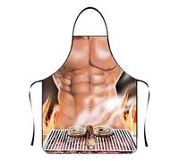 JCUGSBS Tablier Cuisine Homme Humoristique, ablier Créatif BBQ Cuisine/Sexy Tablier Noël Cadeau pour Homme ou Petit-ami/Petite-ami Party (BBQ)