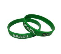 JCUIyon Bracelets en Silicone Drapeau brésilien for Hommes et Femmes, 5 pièces, Bracelet de Sport, Couleur Unie, en Caoutchouc, Cadeaux(202mm_Brazil)