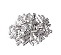 JCUIyon Lot de 100 Manchons de sertissage en Aluminium for câbles de pêche(4.1x2.0mm)