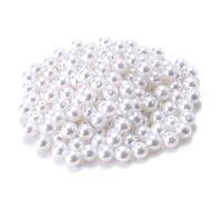 JCUIyon Perles Rondes en ABS en Vrac de 4/6/8/10/12/14/16/18/20 mm for Loisirs créatifs, Perles d'imitation Blanches et Beiges(White,20mm)