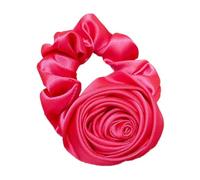JCVBN 1 pièce Rose Fleur Corde à Cheveux Style Rétro Doux Grande Fleur Intestin Anneau Artistique Satin Brillant Rose Hair