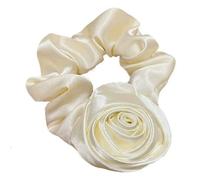 JCVBN 1 pièce Rose Fleur Corde à Cheveux Style Rétro Doux Grande Fleur Intestin Anneau Artistique Satin Brillant Rose Hair
