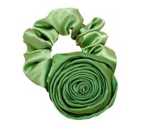 JCVBN 1 pièce Rose Fleur Corde à Cheveux Style Rétro Doux Grande Fleur Intestin Anneau Artistique Satin Brillant Rose Hair