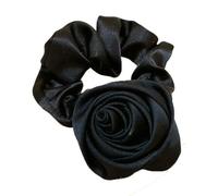 JCVBN 1 pièce Rose Fleur Corde à Cheveux Style Rétro Doux Grande Fleur Intestin Anneau Artistique Satin Brillant Rose Hair