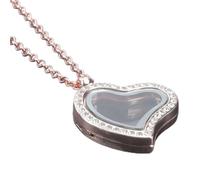 JCVBN 1 pièce sculpté romantique cœur en verre image vivante médaillon collier pour femme bijoux bricolage colliers unis en vrac, Cuir