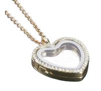 JCVBN 1 pièce sculpté romantique cœur en verre image vivante médaillon collier pour femme bijoux bricolage colliers unis en vrac, Cuir