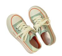 JCVBN Chaussures en toile pour femme - Baskets basses à plateforme - Semelle épaisse - Lacets - Style décontracté - Blanc - Chaussures de marche de printemps, Vert, 38 EU