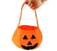 JCVBN Seau à bonbons portable en forme de citrouille d'Halloween pour enfants Emballage cadeau Fournitures de décoration de fête d'Halloween, 5 pièces