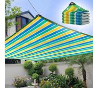 JCVCCV Filet d'ombrage Rayé Coloré, Voile D'ombrage, Filet de confidentialité avec Œillets Renforcés pour Serre, Terrasse Et Plantes(5.0x12.0m/16.4x39.3ft)