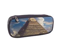 JCVOTREL Pyramides d'Égypte Trousse à crayons en cuir avec fermeture éclair pour l'école, les voyages, le bureau