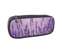 JCVOTREL Trousse à crayons en cuir avec fermeture éclair - Motif écureuil amusant - Pour l'école, les voyages, le bureau, Lavande violette romantique, Taille unique, Trousse de maquillage