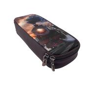 JCVOTREL Trousse à crayons en cuir avec fermeture éclair pour l'école, les voyages, le bureau, Train à vapeur Depart Sunset, Taille unique, Trousse de maquillage