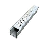 JCWGLY Caniveau Exterieur Drain De Canal d'eau De Pluie Extérieur, Fossé De Drainage Efficace pour Patio/Cour/allée, Auge À Canal en U en Résine SMC avec Grille Amovible(15x10cm/5.9x3.9 in)